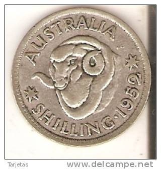 MONEDA DE PLATA DE AUSTRALIA DE 1 SHILLING DEL AÑO 1952  (COIN) SILVER,ARGENT - Shilling