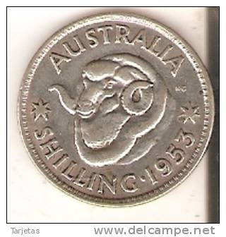 MONEDA DE PLATA DE AUSTRALIA DE 1 SHILLING DEL AÑO 1953  (COIN) SILVER,ARGENT - Shilling