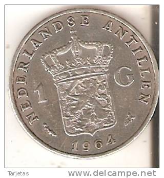 MONEDA DE PLATA DE ANTILLAS DE 1 GULDEN DEL AÑO 1964 (COIN) SILVER- ARGENT - Antillas Neerlandesas