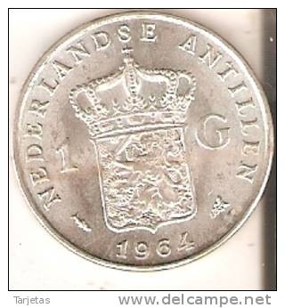 MONEDA DE PLATA DE ANTILLAS DE 1 GULDEN DEL AÑO 1964 (COIN) SILVER- ARGENT - Antillas Neerlandesas