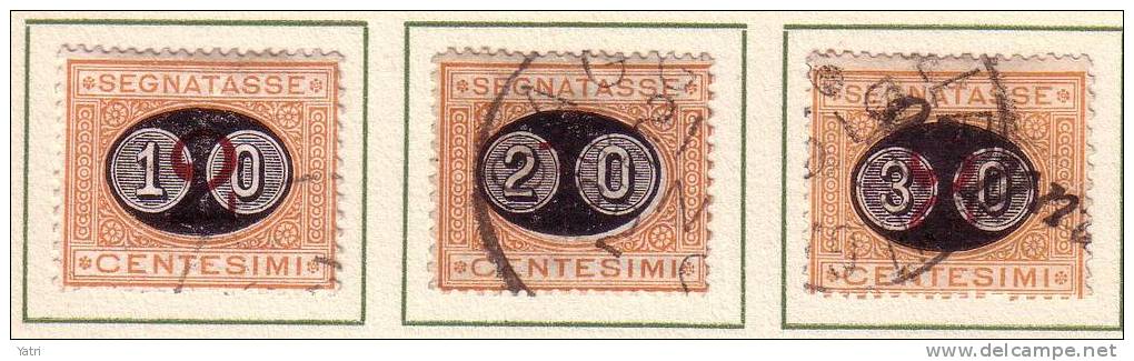 Regno D'Italia - 1890-91 - Soprastampati - (usato) Sass. 17-19 - Serie Completa - Taxe