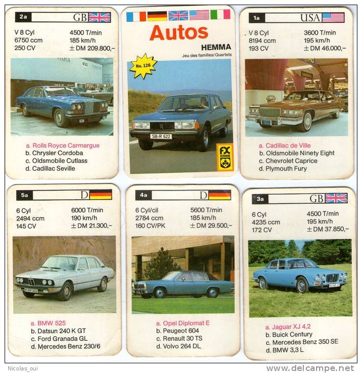 JEU DE 32 CARTES  AUTOS VOITURES - Otros & Sin Clasificación