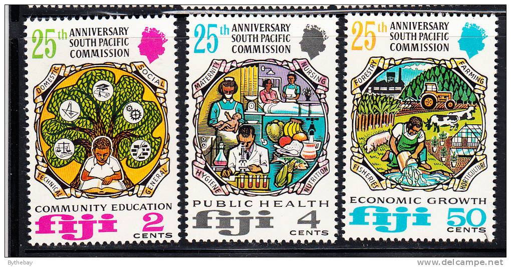 Fiji MNH Scott #324-#326 25th Anniversary Of South Pacific Commission - Fiji (1970-...)