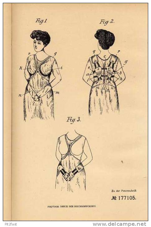 Original Patentschrift - Büstenhalter , BH , 1905 , Dr. J. Bree In Charlottenburg !!! - Lingerie