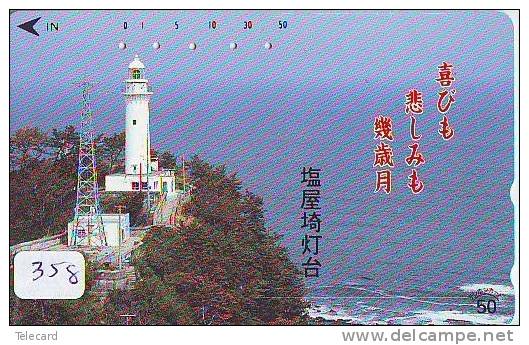 Télécarte Japon PHARE (358) Telefonkarte Japan LEUCHTTURM * VUURTOREN LIGHTHOUSE LEUCHTTURM FARO FAROL Phonecard - Phares