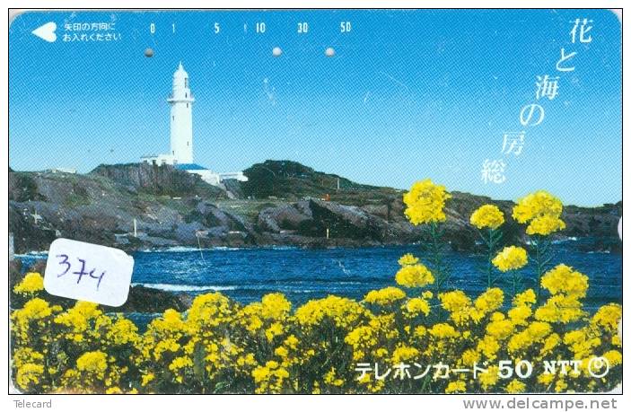 Télécarte Japon PHARE (374) Telefonkarte Japan LEUCHTTURM * VUURTOREN LIGHTHOUSE LEUCHTTURM FARO FAROL Phonecard - Lighthouses