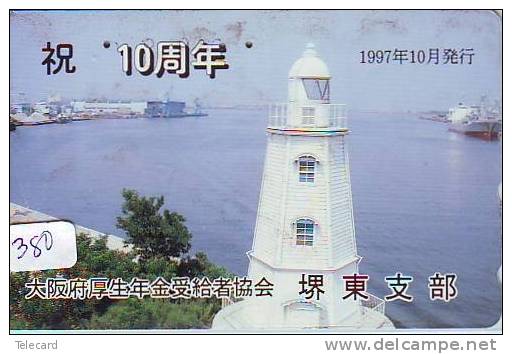 Télécarte Japon PHARE (380) Telefonkarte Japan LEUCHTTURM * VUURTOREN LIGHTHOUSE LEUCHTTURM FARO FAROL Phonecard - Faros