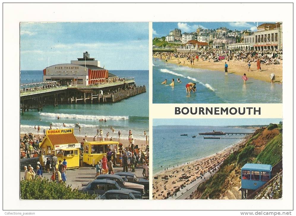 Cp, Angleterre, Bournemouth, Multi-Vues, Voyagée 1976 - Bournemouth (depuis 1972)