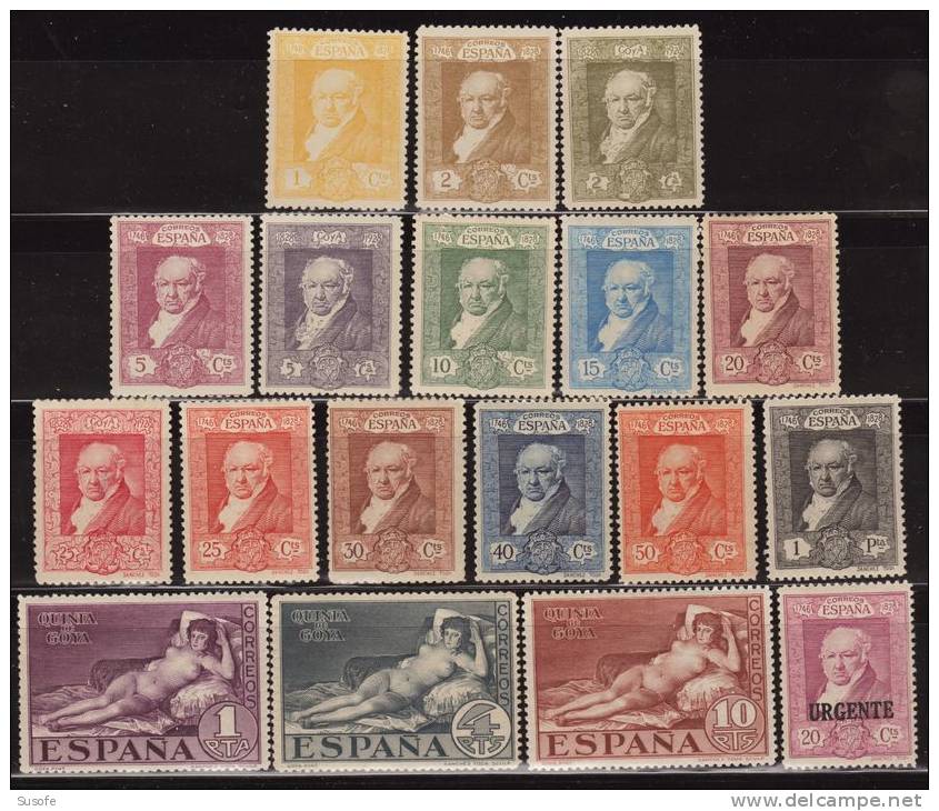 España 1930 Edifil 499/516 Sellos * Quinta De Goya En La Expo De Sevilla Francisco De Goya Completa Spain Stamps Timbre - Nuevos