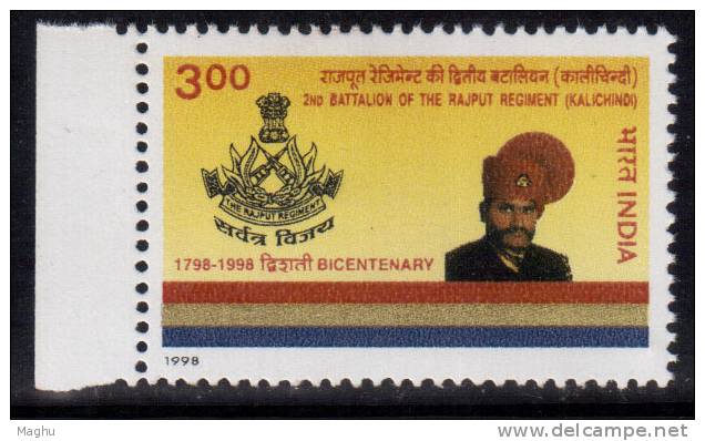 India MNH 1998, 2nd Battalion, Rajput Regiment, Coat Of  Arms And Soldier, Army, Militaria - Nuevos