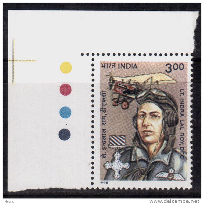 India MNH 1998, Traffic Light / Indra Lal Roy, First World War Pilot, Airplane, Army, - Unused Stamps
