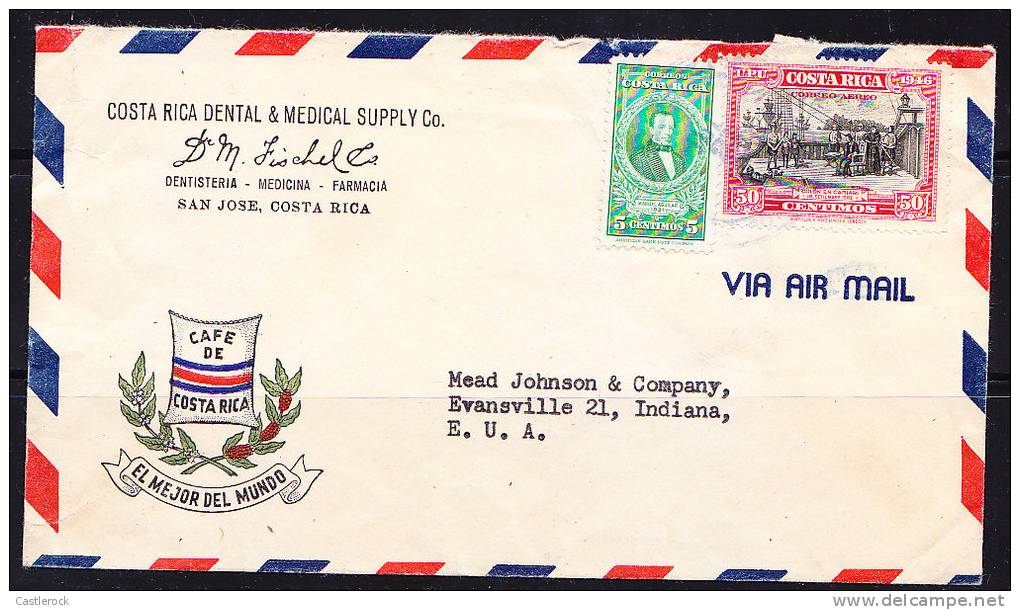 T)1946,CIRC.COMMERCIAL COVER  ´ COFEE´ FROM COSTA RICA  TO USA - Costa Rica
