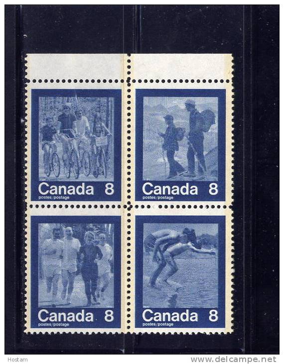 CANADA. 1974, # 632a, " KEEP FIT"   SUMMER SPORTS  BLOCK  MNH - Blocs-feuillets