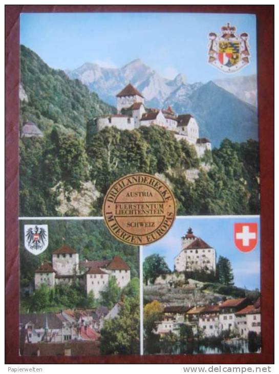 Mehrbildkarte "Freiländerecke Im Herzen Europas Austria Fuerstentum Liechtenstein Schweiz" - Liechtenstein