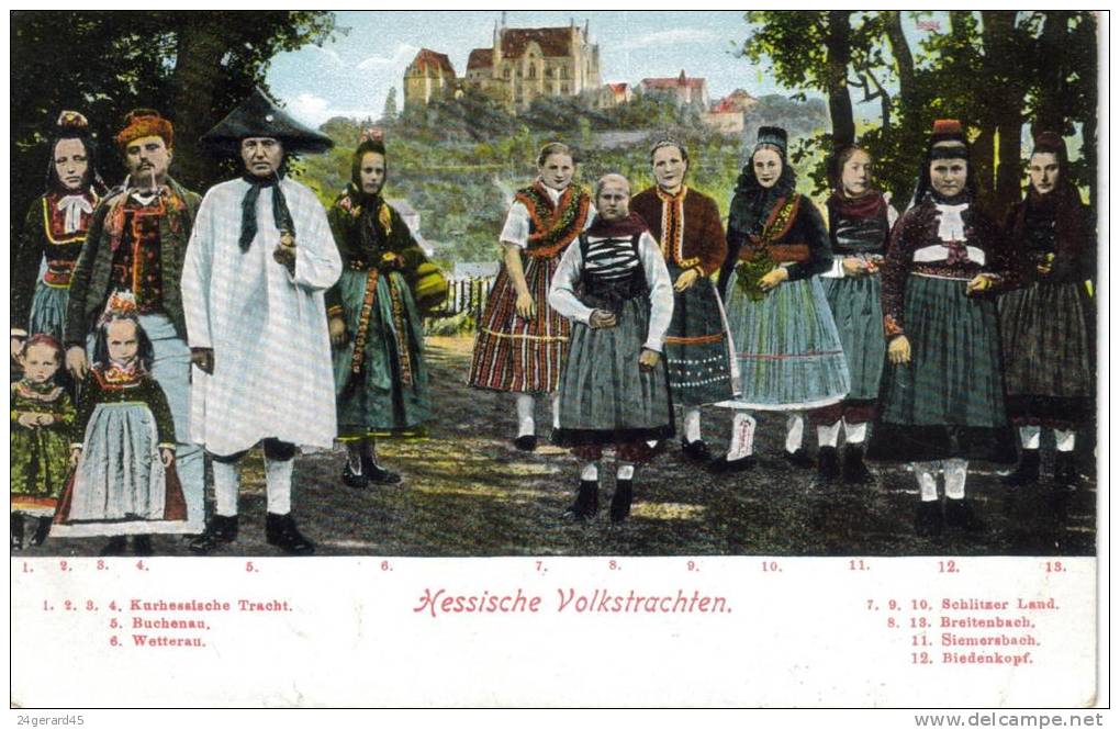 CPA   FOLKLORE COUTUMES COSTUMES (Allemagne-Hesse) - Hessische Volkstrachten - Costumes