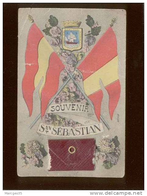 Souvenir De San Sebastian  Carte Système Dépliant Multivue Pas D'édit. Précurseur Attention Voir état , Rare - Guipúzcoa (San Sebastián)