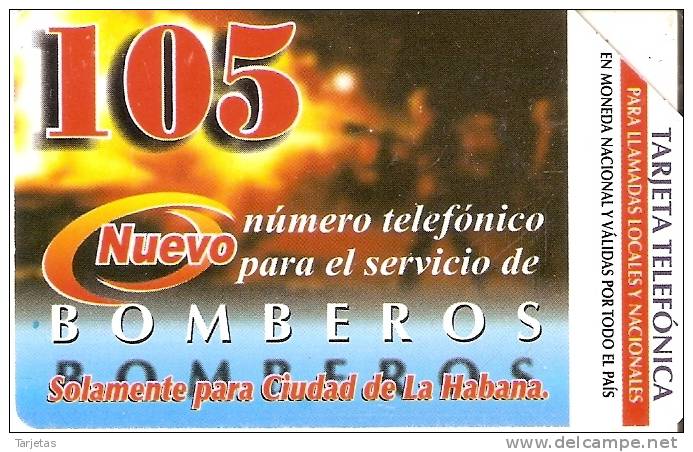 TARJETA DE CUBA DE TELEFONO DE LOS BOMBEROS - Kuba