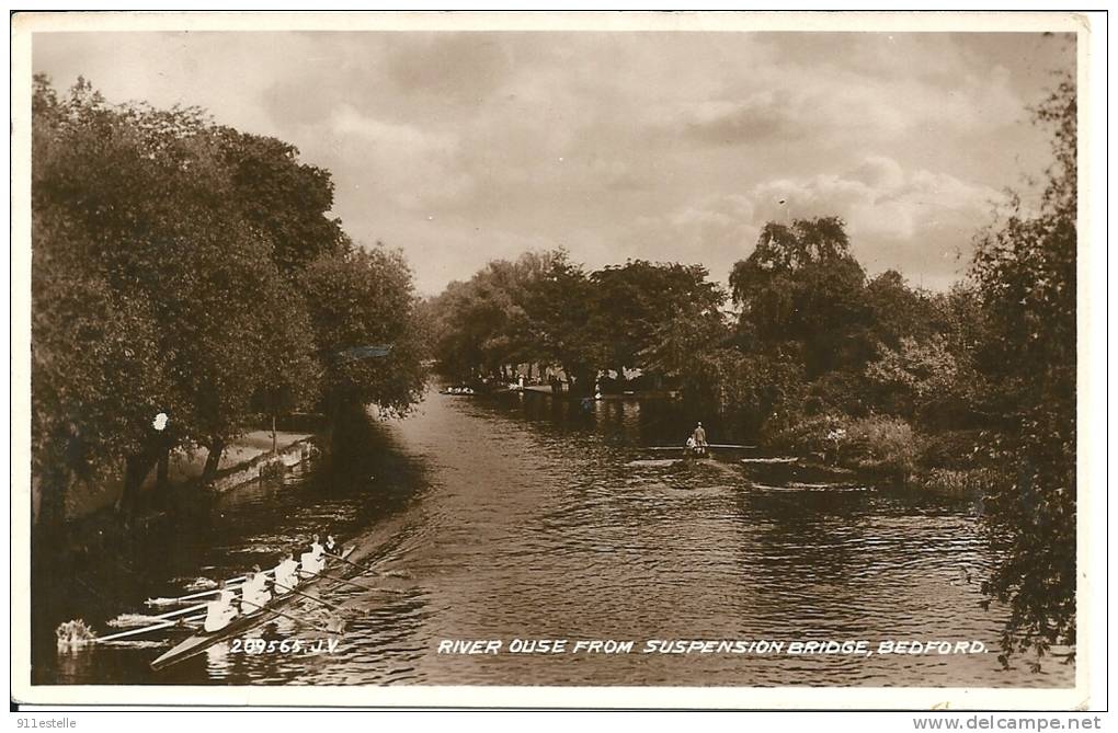 RIVER OUSE FROM SUSPENSION BRIDGE  , BEDFORD - Bedford