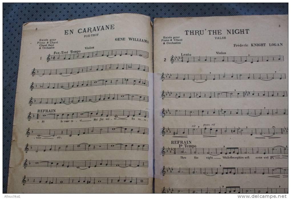 Musique,partition Musicale Célèbre Collection De Succès Violon, Mandoline, Flûte Seul : Fox Trot, Valse ,one Steep,blues - Andere & Zonder Classificatie