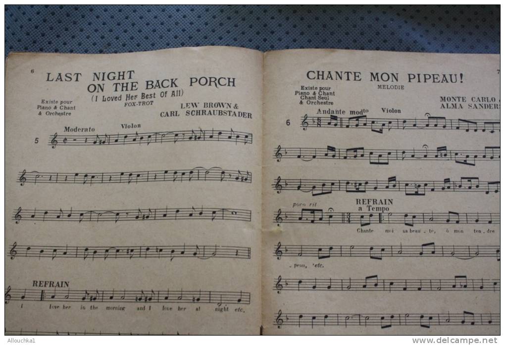 Musique,partition Musicale Célèbre Collection De Succès Violon, Mandoline, Flûte Seul : Fox Trot, Valse ,one Steep,blues - Andere & Zonder Classificatie