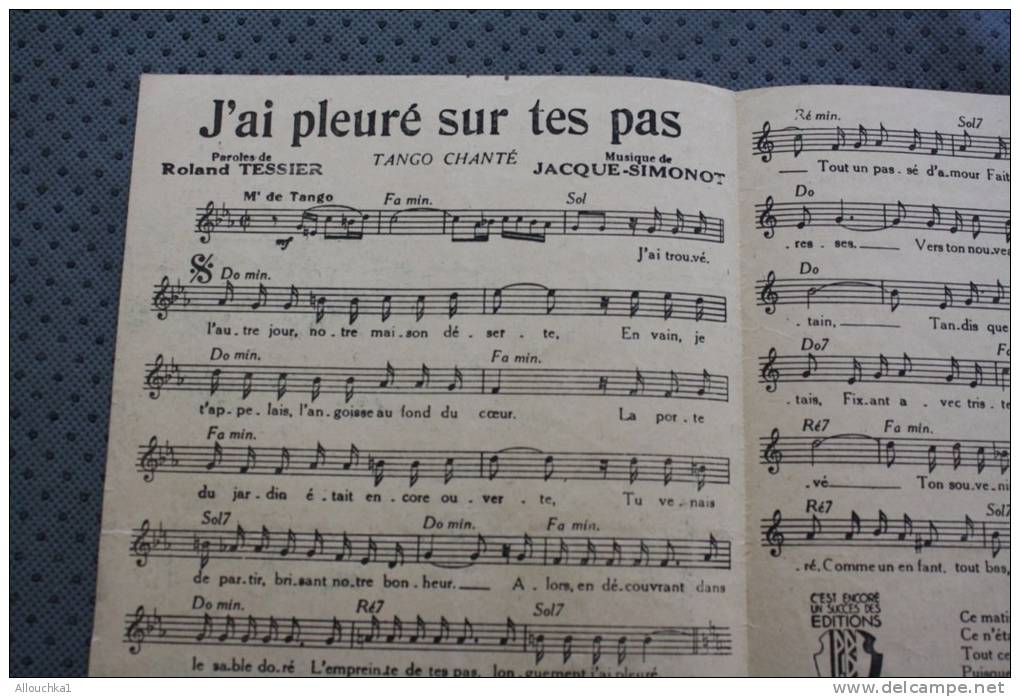 Musique,partition Musicale:j'ai Pleuré Ce N'est Pas !  André Claveau Disque Colombia éditions Paul Beusher - Chansonniers