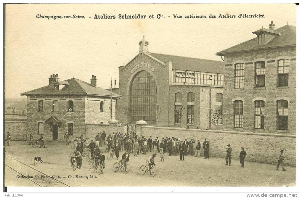 CPA CHAMPAGNE SUR SEINE, Ateliers Schneider, Vue Extérieur Des Ateliers D'électricité  6016 - Champagne Sur Seine