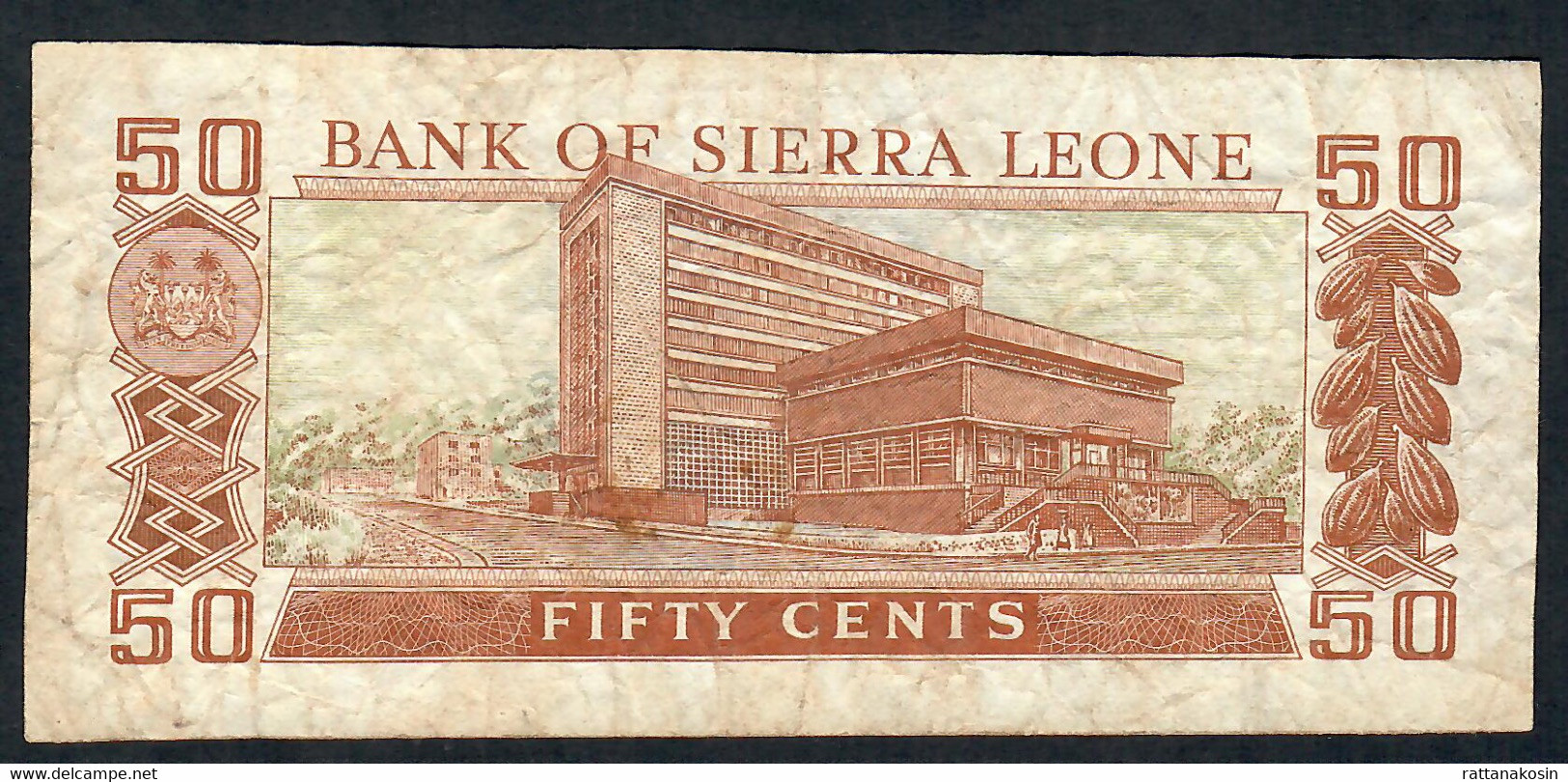 SIERRA LEONE  P4b  50  CENTS   1974 FIRST  PREFIX D/3     Fine - Sierra Leone
