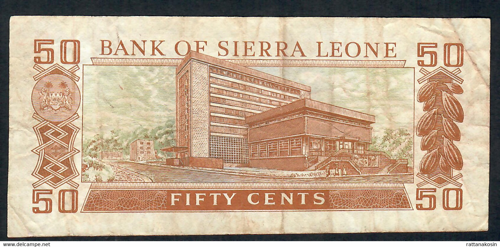 SIERRA LEONE  P4b  50  CENTS   1974   PREFIX D/5     Fine - Sierra Leone