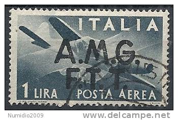 1947 TRIESTE A USATO POSTA AEREA 1 LIRA FILIGRANA CD - RR10781 - Poste Aérienne