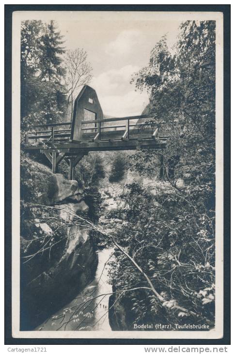 Bodetal (Harz), Teufelsbrücke (Kleinformat, Vor 1945) - Thale