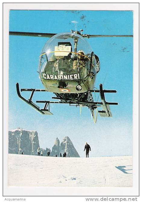 Servizio Aereo Dell'Arma Dei CARABINIERI - Elicottero - Cartolina FG C V 1975 PIEGA - Elicotteri