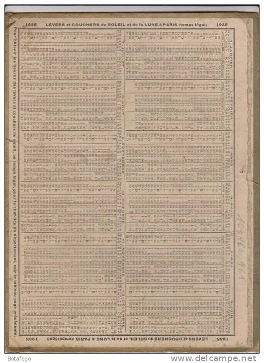 CALENDRIER  PTT  1935, UN BEAU COUP DE FUSIL - Grand Format : 1921-40