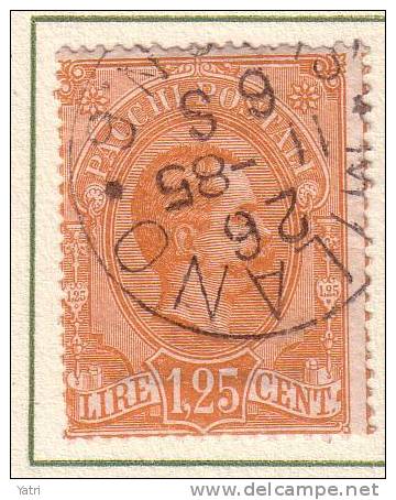 Regno D'Italia - 1884 - Umberto I 1,25 L.  Sass. 5 - Postal Parcels