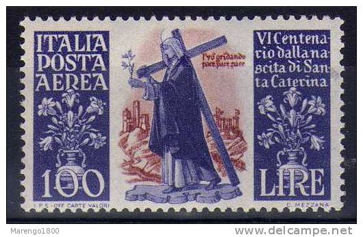 ITALIA 1948 - S. Caterina L. 100 P.a. ** (2 Scan)   (g3210) - Luftpost