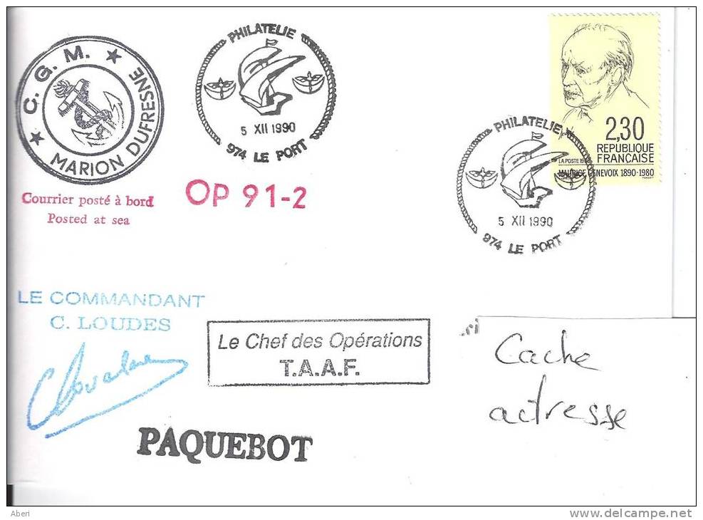 8458  MARION DUFRESNE - OP 91-2 - LE PORT - REUNION - Covers & Documents