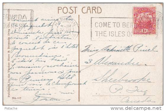 Ship Ocean Liner - SS Monarch Of Bermuda - Stamp & Postmark 1938 - VG Condition - 2 Scans - Steamers