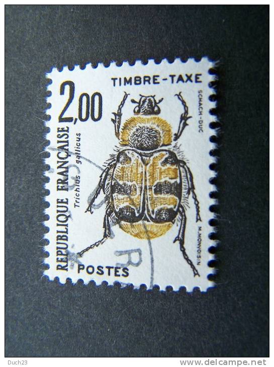 OBLITERE FRANCE ANNEE 1982 TIMBRES TAXE N°107 OBLITERATION RONDE INSECTE COLEOPTERE - 1960-.... Gebraucht