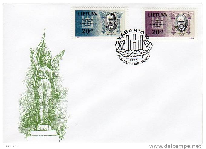 LITHUANIA 1995 Independence Day FDC.  Michel 573-74 - Lituanie