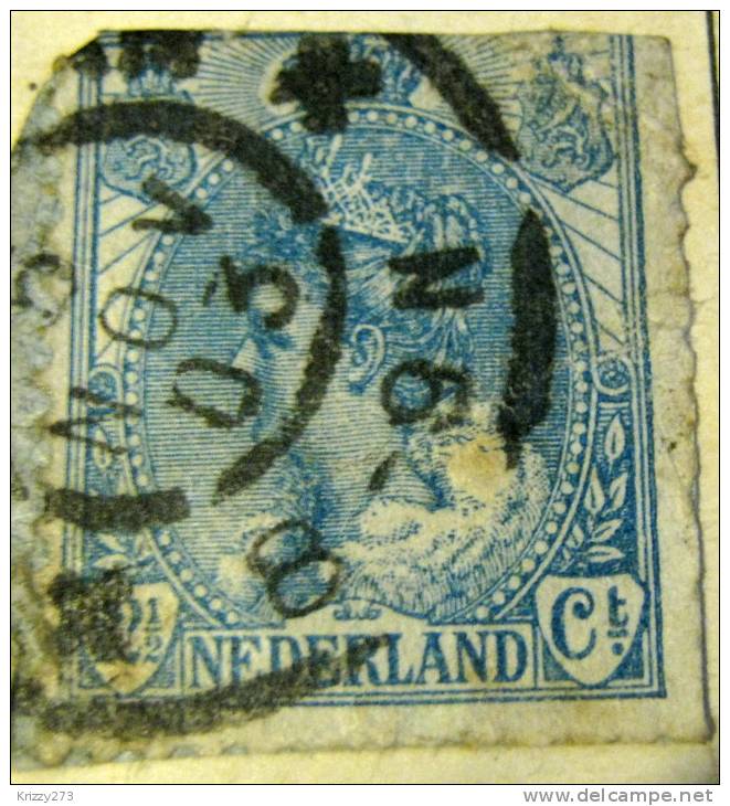 Netherlands 1898 Queen Wilhelmina 12.5c - Used Damaged - Used Stamps