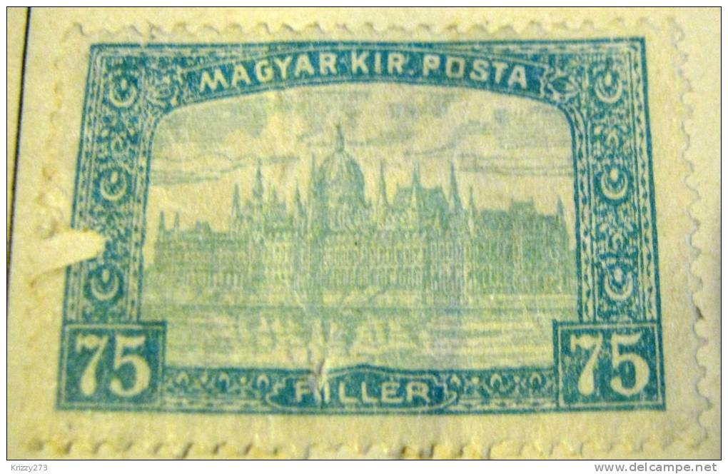 Hungary 1916 Parliament Buildings Budapest 75f - Mint Damaged - Nuevos