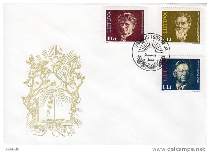 LITHUANIA 1996 Cultural Personalities FDC.  Michel 603-05 - Litouwen