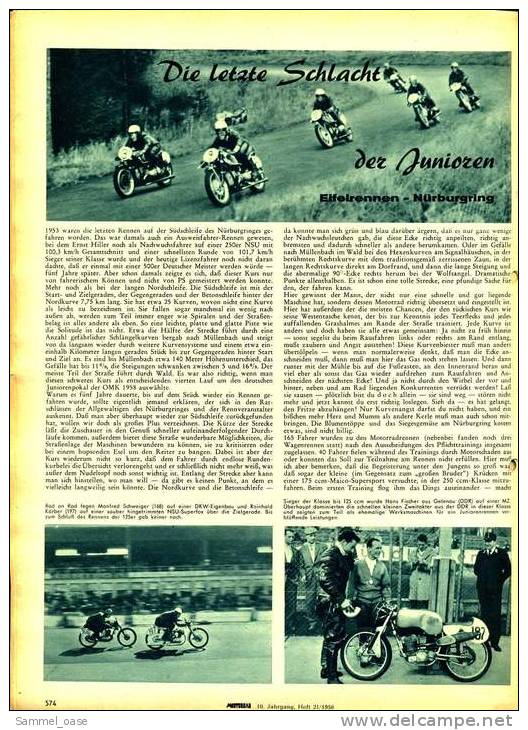 Zeitschrift  "Das Motorrad" 21 / 1958 Mit :  Im Hercules Geländestall - Junioren Eifelrennen Nürburgring - Automobile & Transport