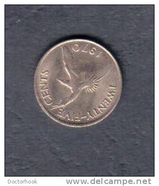 BERMUDA    25  CENTS 1970 (KM # 18) - Bermudes