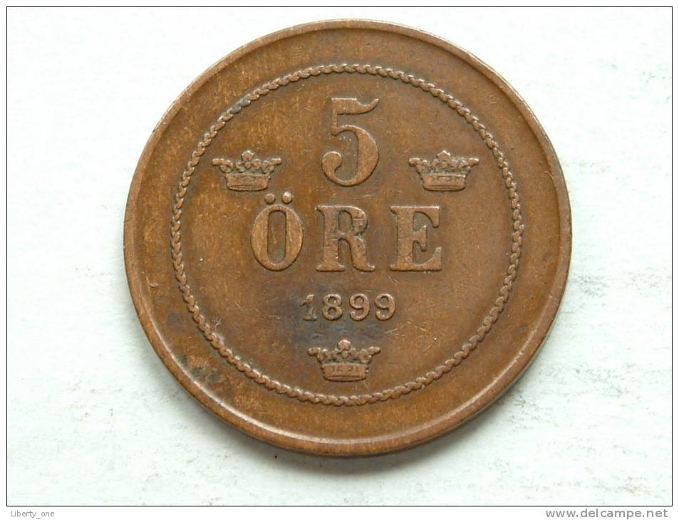1899 - 5 ORE / KM 757 ( Rare / For Grade, Please See Photo ) ! - Suède