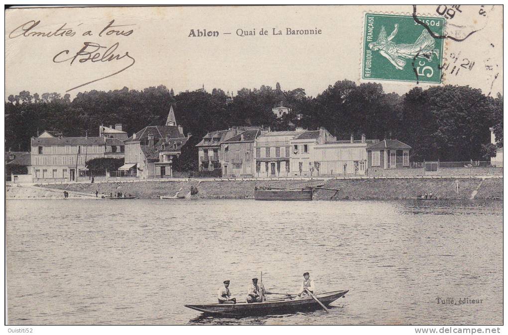 Ablon Quai De La Baronnie  ( Animée ) Barque  Chasseur - Ablon Sur Seine