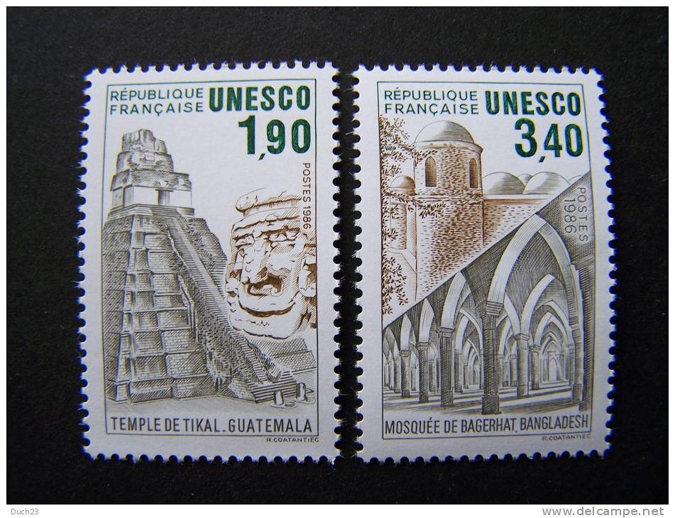 FRANCE TIMBRES DE SERVICE NEUF ** SANS CHARNIERE N°91.92 UNESCO 1986 - Neufs