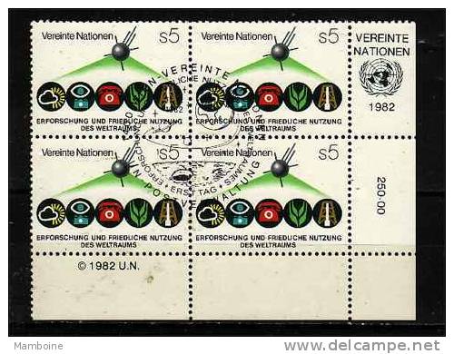 ONU  VIENNE 1982  N 26  Oblitéré En Bloc De 4 - Usati