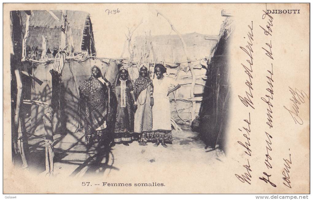 7196# COTE FRANCAISE DES SOMALIS 41 SEUL / CARTE POSTALE FEMMES SOMALIES TIMBRE NON OBLITERE - Lettres & Documents