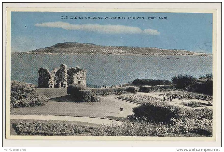 Old Castle Gardens, Weymouth (showing Portland) - Photoblue, Postage Due - Weymouth