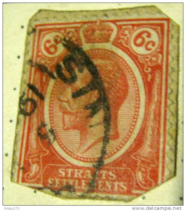 Straits Settlements 1912 King George V 6c - Used - Straits Settlements